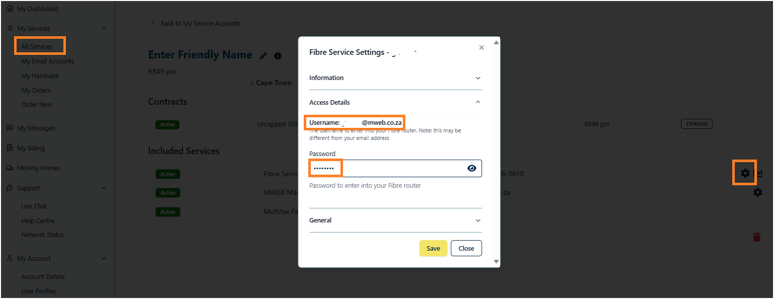 Click on All Services from the main left menu