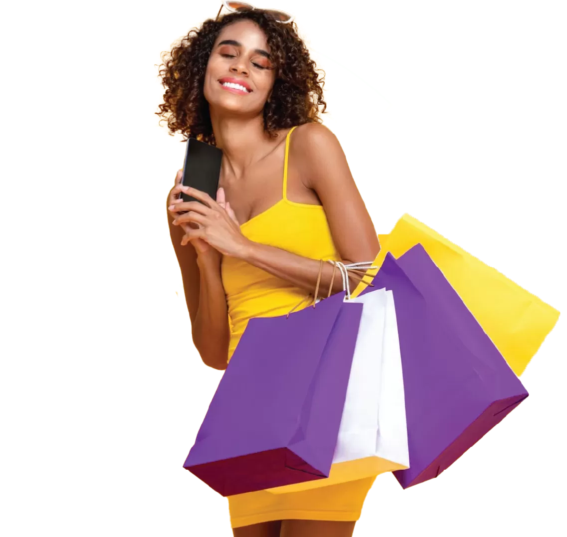 Shopping lady going wireless